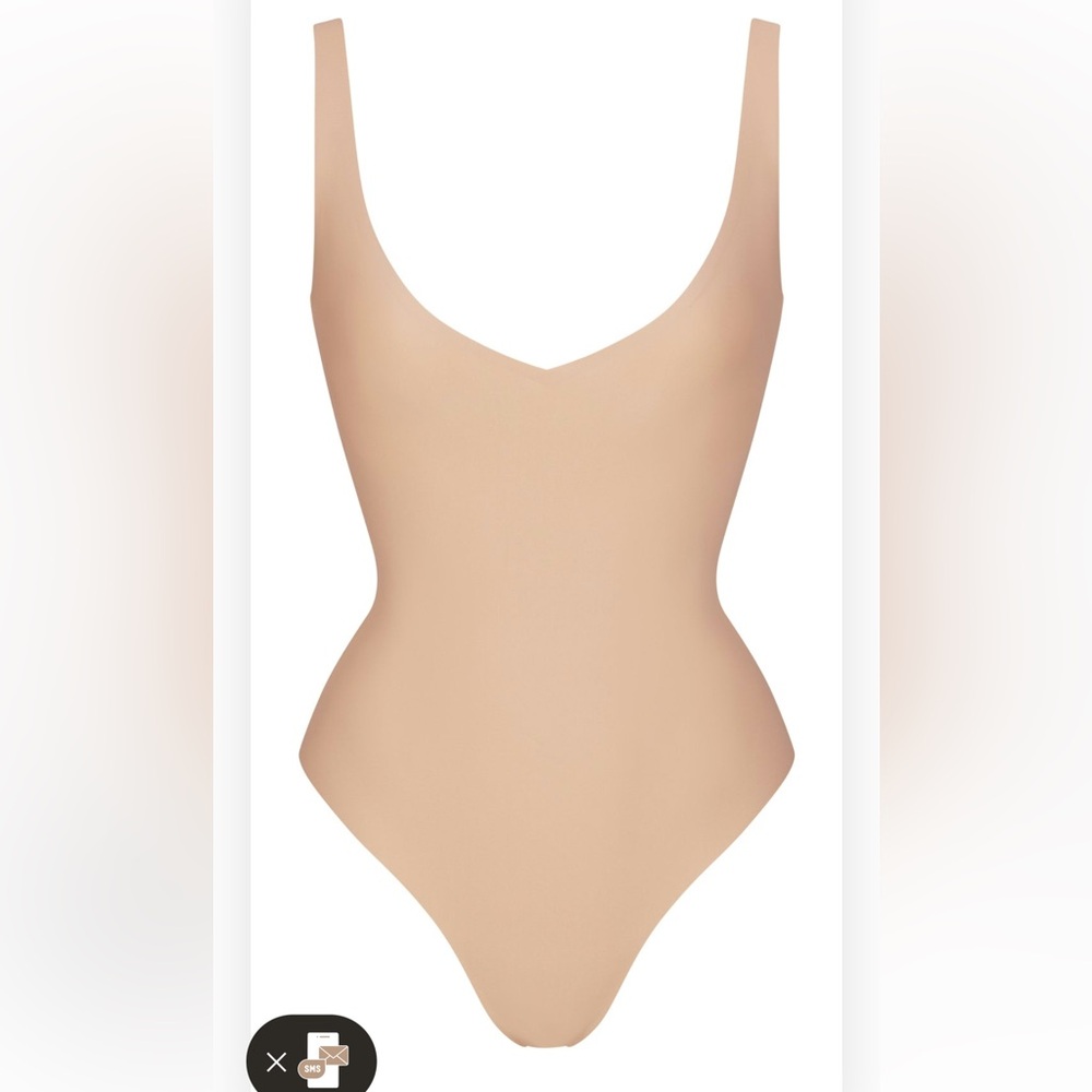 SKIMS Body Unlined Plunge Bodysuit in Clay
